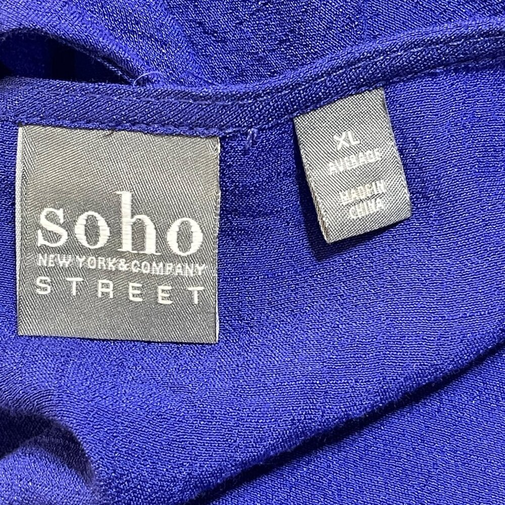 Soho Top Tunic Split Sleeve Cobalt Blue Size XL Extra Large Blouse - Picture 6 of 8
